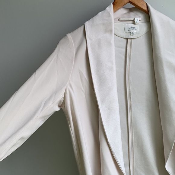 Aritzia Wilfred Chevalier Jacket Oversized Blazer Cool Beige Sz0 - Picture 2 of 15